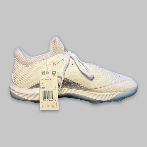 Adidas Icon V Bounce Women’s Softball Cleats White/Silver – Size 10 - Picture 3 of 6